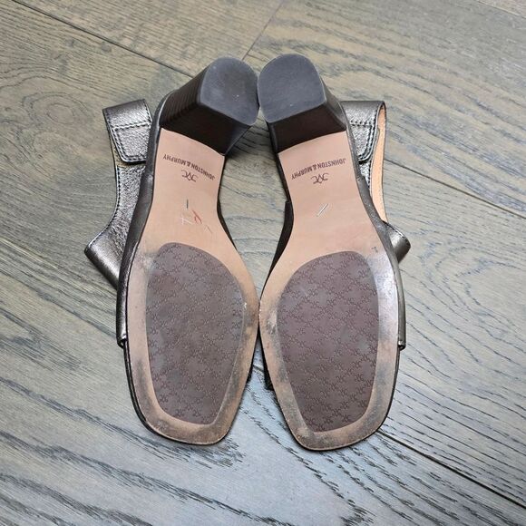 Johnston & Murphy Evelyn Open Toe Chunky Bootie in Metallic Bronze - Picture 11 of 13